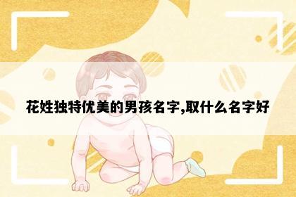 花姓独特优美的男孩名字,取什么名字好